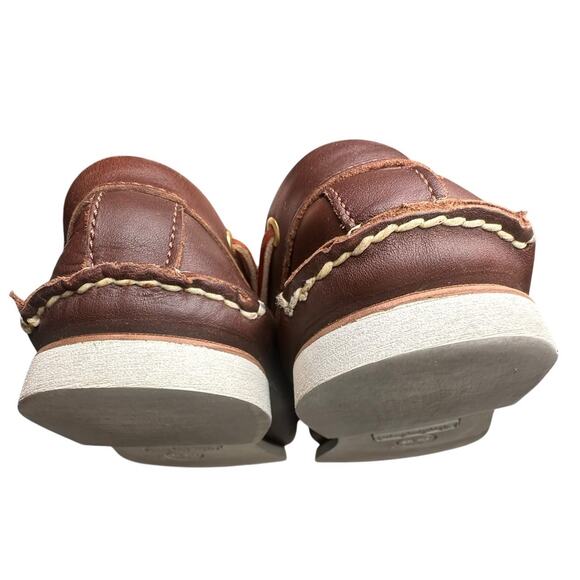 Vtg Timberland Brown Leather White Sole 2 Eye Boat Shoes 74035 Preppy Men Sz 9.5 - Picture 9 of 16